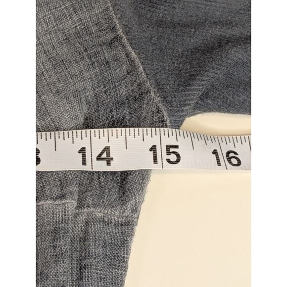 Inizio Women Top Medium Gray Baby Doll Made In Italy Linen Cotton Ribbed Raw Hem - Picture 5 of 6